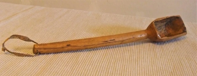 Antigua Cuchara, Cucharón De Madera Arte Pastoril