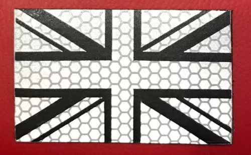 New Union Jack Black & White Reflective Mono IR Style Morale Patch for UBACS,IFF