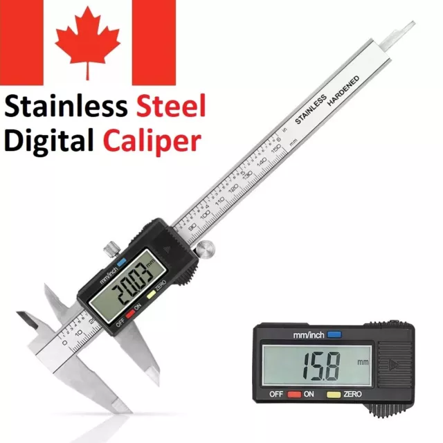 Stainless Steel LCD Digital Electronic Vernier Caliper Gauge Micrometer 6" 150mm