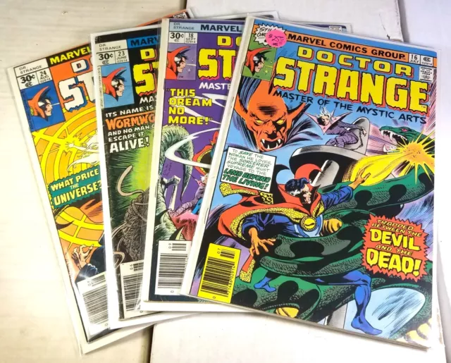 DR. STRANGE LOT: 4 MARVEL COMICS 1976-77 BRONZE AGE #16, #18, #23-24 Visimajoris