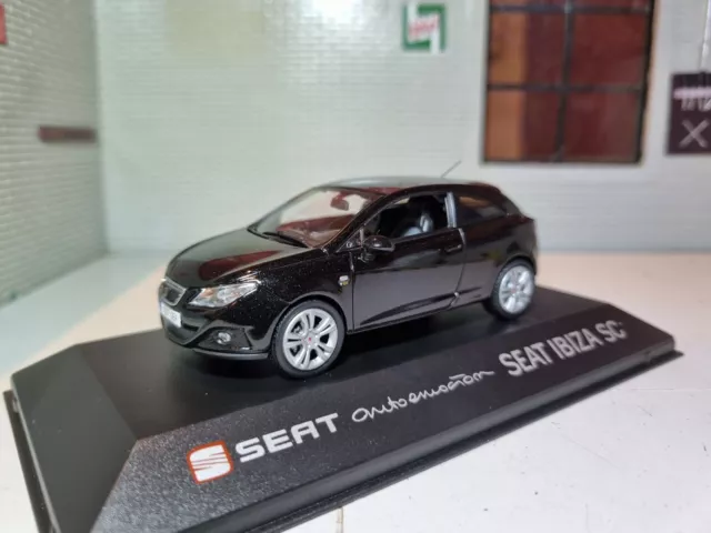 Seat Ibiza SC Black 3 Door Dealer Model 2012 1:43 Diecast Scale Car IXO Norev