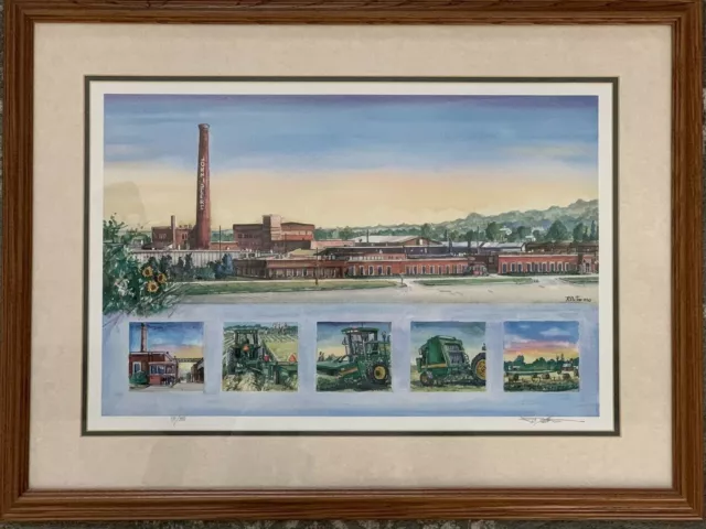 John Deere Works Print R. Dutton Signed Numbered Ottumwa Iowa Plant Framed