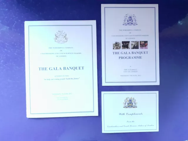 2012 Worshipful Company Coachmakers Harness Makers Gala Banquet programmes