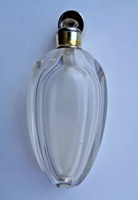 Elegant 19Th Century Dutch Solid Silver Gilt Mounted Scent Bottle With Stopper