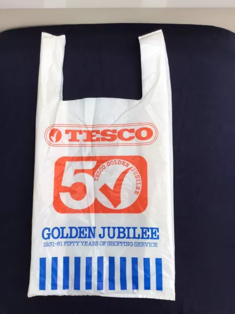 VINTAGE TESCO Thick Plastic Carrier Bag £3.00 - PicClick UK