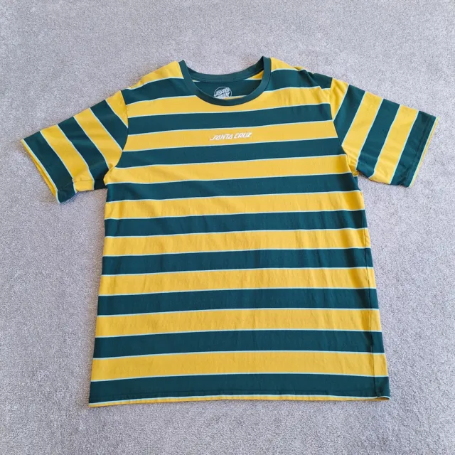 Santa Cruz Mens T-Shirt Size 2XL Striped Crew Neck Short Sleeve