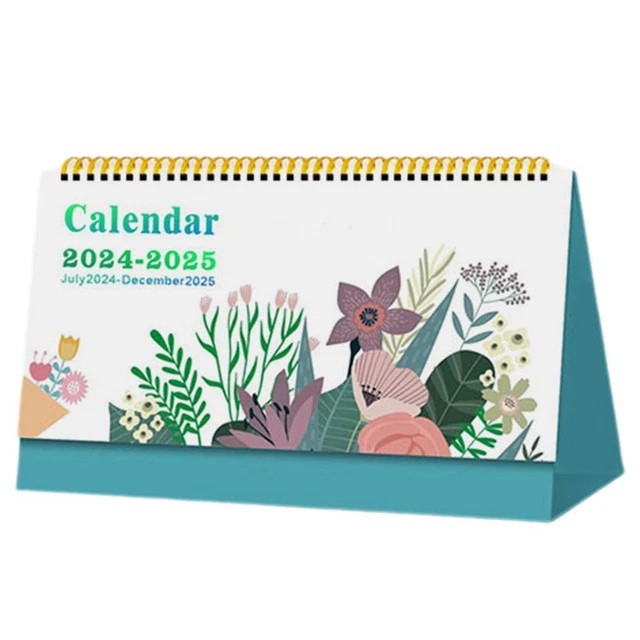 2024-2025 DESK STANDING Flip 2024-2025 Desktop Calendar with Stickers ...