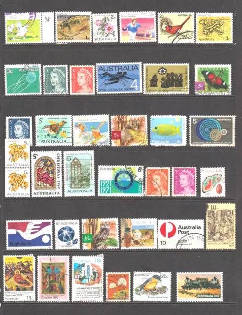 Australian Stamp Mixture.   150+ stamps 1c to 43c on 4 scans used, no duplicates