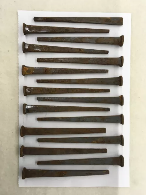 Vintage 4 Inch Square Head Nails Qty 16