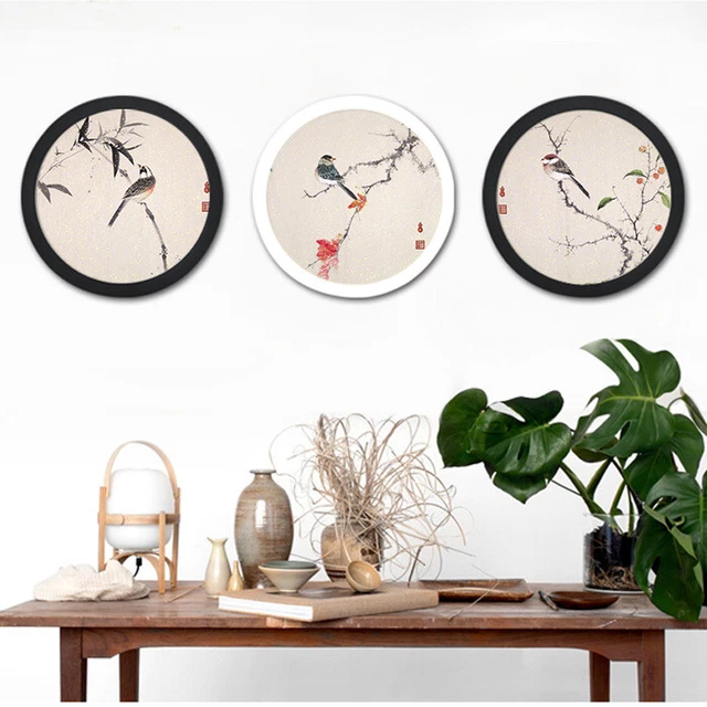 Bedroom Decoration Modern Round Photo Frame Wooden Hanging Picture Holder New