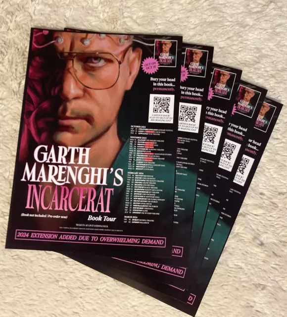 Garth Marenghi Incarcerat 2023/2024 Book tour flyers ( 10 copies A5 size )