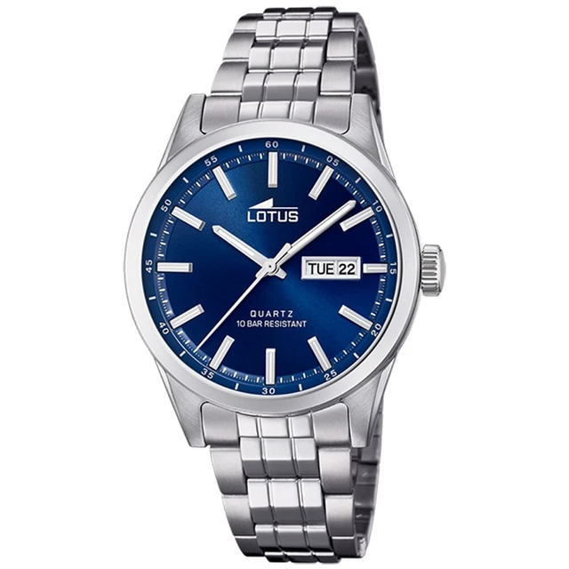 RELOJ LOTUS ACERO Clásico Hombre Esfera azul brazalete acero 18670