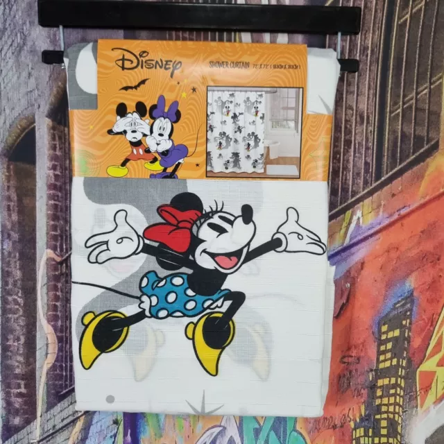Mickey Mouse Minnie Mouse Halloween Disney Shower Curtain (New)