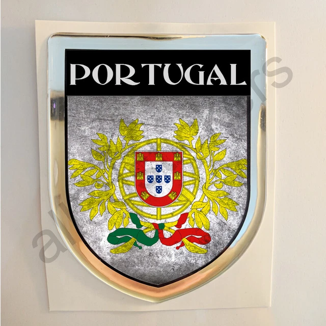Portogallo Adesivi Scudetto 3D Emblema Stemma Sporco Resinato Adesivo Resinati