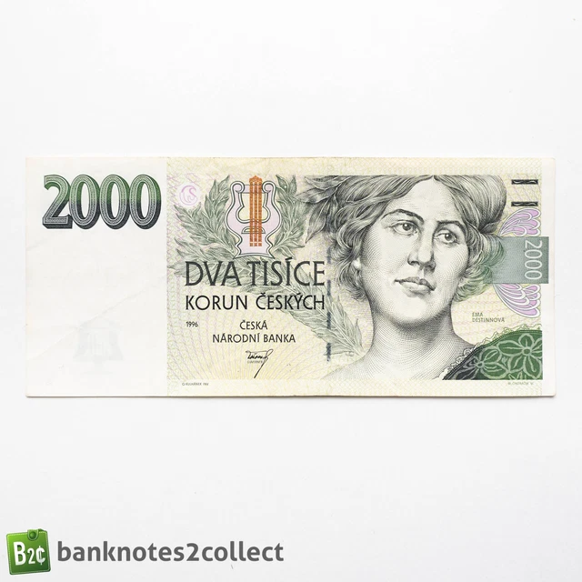 CZECH REPUBLIC: 1 x 2,000 Czech Koruna Banknote.
