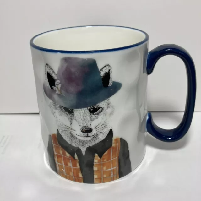 Signature Housewares Inc Stoneware Hipster Cat Animal 14 oz Coffee Mug Cup