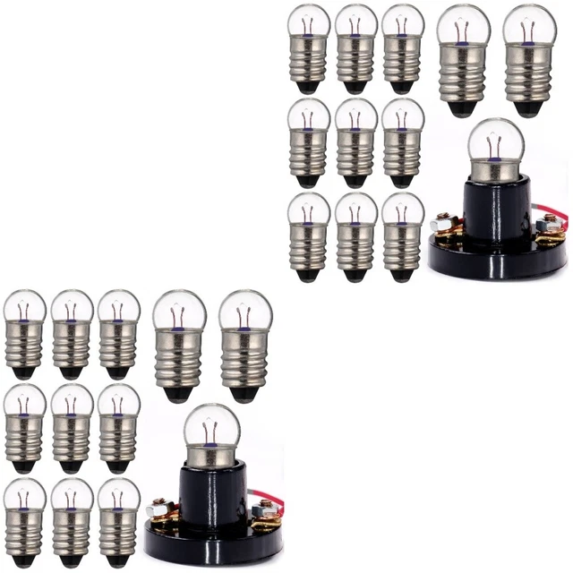 20 pz Lampadine Base Vite 0,3 A E10 Perline Leggere E10 Lampadine