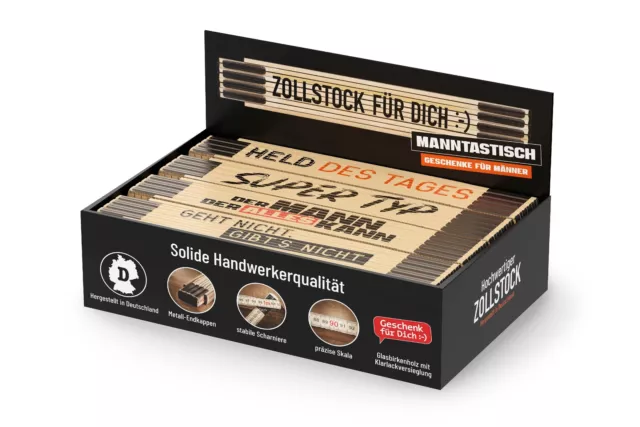 Zollstock Meterstab Holz Gliedermaßstab Männer Geschenk für Dich :-) la vida