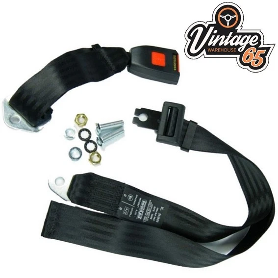 2 Point Lap Seat Belt for Motorhome Adjustable Safety Strap In Black 2 Point Lap Seat Belt for Motorhome Adjustable Safety Strap In Black