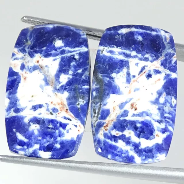 18.60Cts Natural Sodalite Pair Cushion Cabochon Loose Gemstones