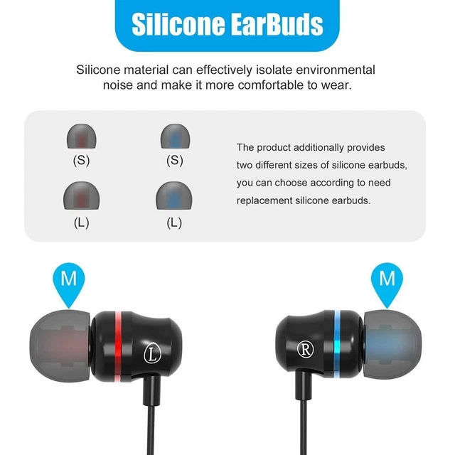 SILICONE NOISE ISOLATING Earbuds Durable in Ear Headphones for