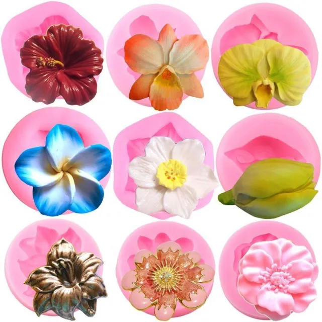 Various Flowers Silicone Mold Baking Fondant Resin Cake Decorating Mould Tools