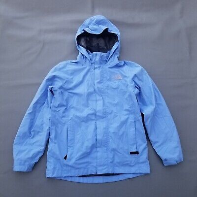 The North Face HyVent Rain/Windbreaker Jacket Softshell Girl Sz Medium Blue
