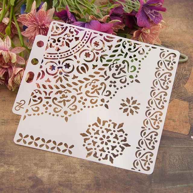 NEW DIY Flower Coffee Stencils Cakes Baking Template Scrapbooking Painting Decor