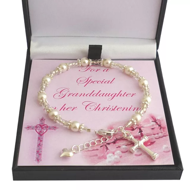 Christening Bracelet for Daughter, Goddaughter, Sister, Niece, Gift for Girl.