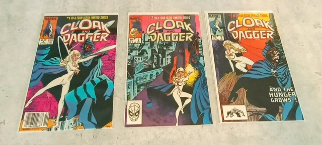 Lot (3) 1983 Marvel Comics Cloak and Dagger Limited Series #1 Oct #2 Nov #3 Dec