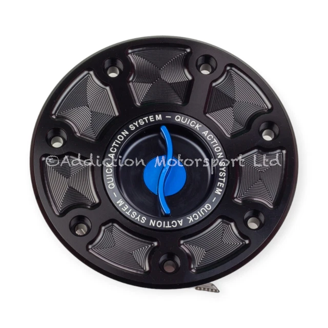 TWM Keyless Quick Release Action Blue Fuel Cap For Yamaha YZF-R1 1998-2025