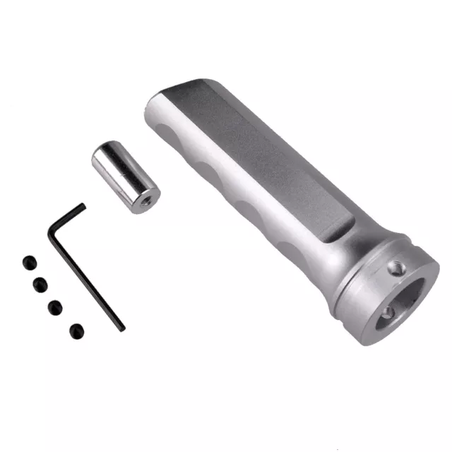 Silver Aluminum Alloy Car Handle Hand Brake Sleeve Universal Fitment Cover