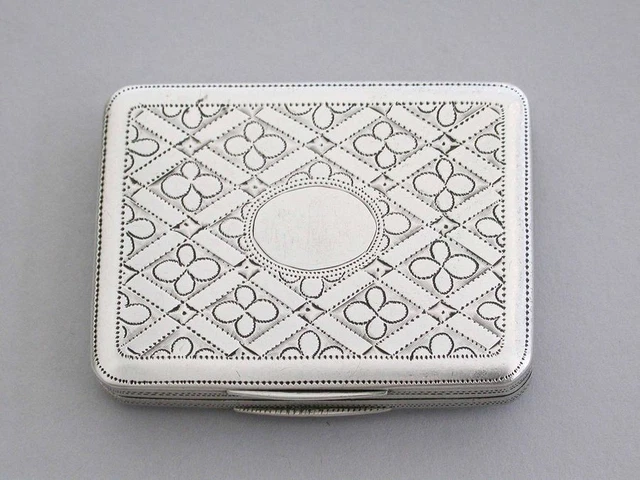 Large George III Bright-Cut Engraved Silver Vinaigrette. Samuel Pemberton 1812