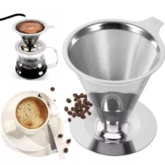 Coffee Filter Holder Pour Over Mesh Reusable Coffee Tea Dripper Cup Filter Mesh