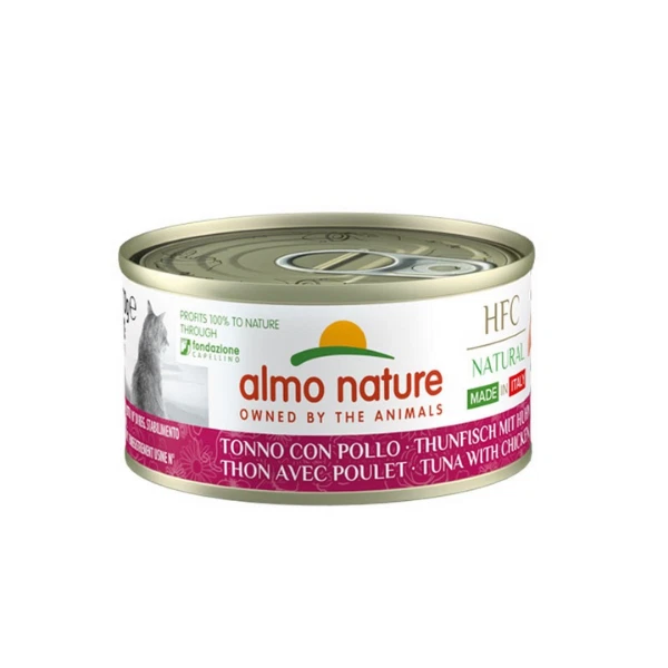 Almo Nature HFC Made in Italy Cibo Umido per Gatti - Tonno con Pollo 12x70 gr
