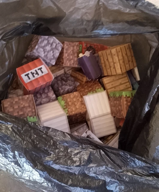 PAPER MINECRAFT HOSTILE Mobs Papercraft - opened / assembled (huge box ...