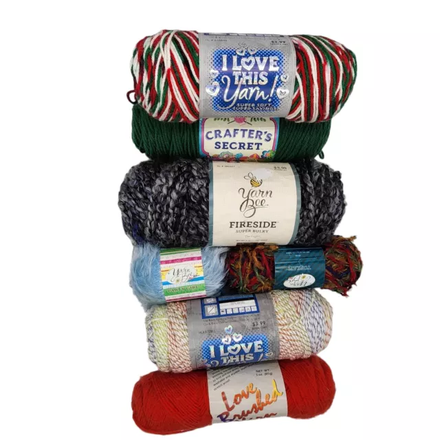 New Crafter's Secret Yarn 100% Cotton Lot HOT PINK #252150 Medium Worsted  2.5oz