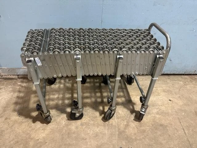 "BEST DIVERSIFIED" INDUSTRIAL FLEXIBLE 22"x 40"-154"L STEEL SKATE WHEEL CONVEYOR "BEST DIVERSIFIED" INDUSTRIAL FLEXIBLE 22"x 40"-154"L STEEL SKATE WHEEL CONVEYOR