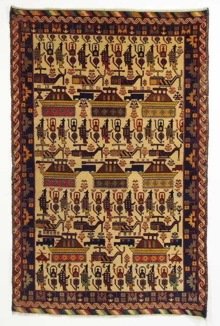 181x116 cm genuine old Afghan War rug originell Kriegteppich aus Afghanistan NR7