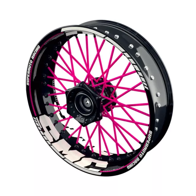 Felgenaufkleber Motorrad Wheelsticker für KTM SMC Scratched pink - S