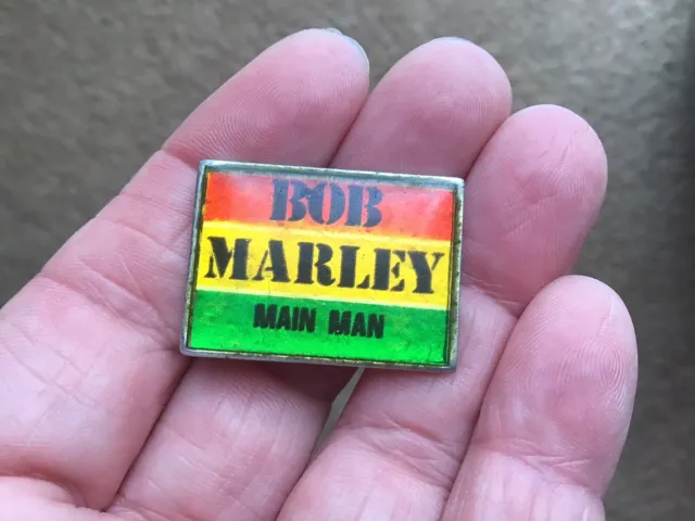 Bob Marley Main Man Metal Pin Badge 80s