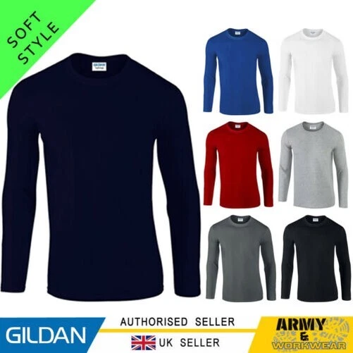 Gildan Softstyle da Uomo Manica Lunga T-Shirt Unisex Donna Girocollo