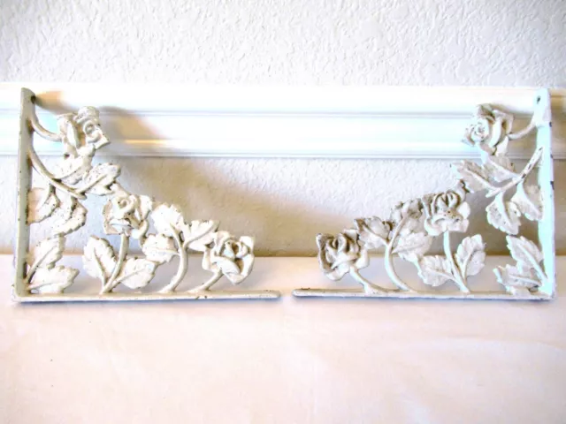 Architectural Salvage Vintage Pair of Cast Aluminum Corbels Shelf Wall Brackets