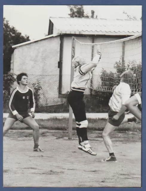 Beautiful Guys and Girls playing volleyball. Soviet Vintage Photo USSR