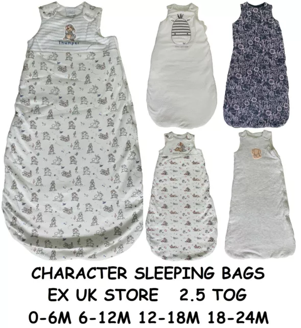 BABY SLEEPING BAGS CHARACTER EX UK STORE BOYS GIRLS 2.5 Tog 0-24M BRAND NEW