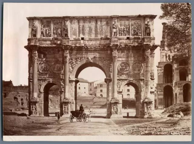 Italie, Roma, Arco di Constantino Vintage albumen print.  Tirage albuminé  1