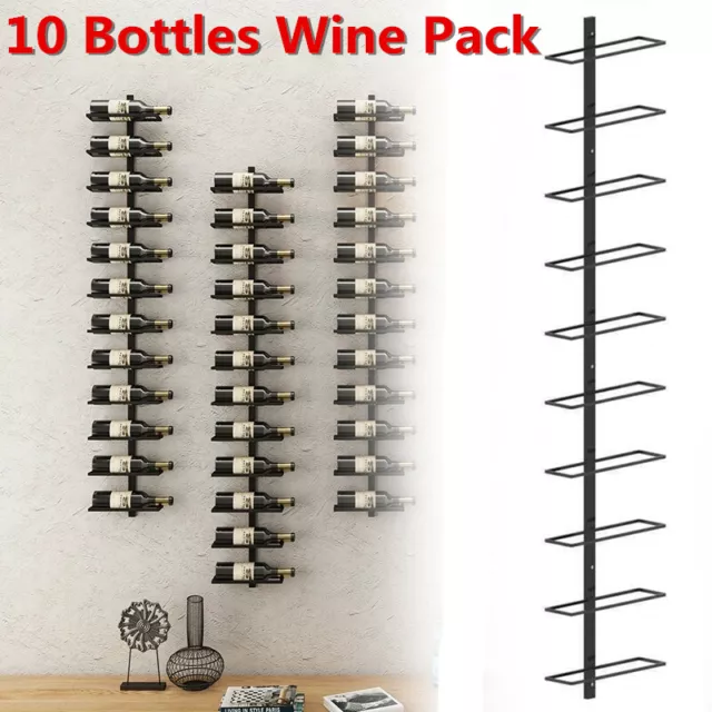 European-style Wine Rack 10 Bottles Iron Wall Mounted Wine Holder Bottle Display