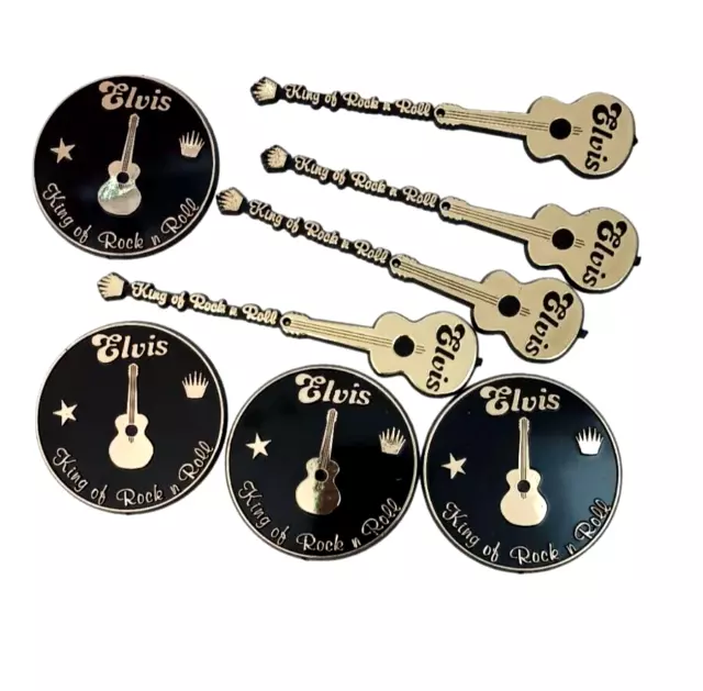 ELVIS King Rock N Roll 4 Stir Sticks Stirrer Drink Coffee Cocktail & 4 Coasters