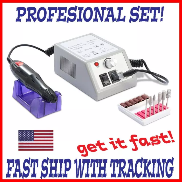 PROFESSIONAL ELECTRIC NAIL FILE DRILL Manicure Tool Pedicure Machine Set kit US