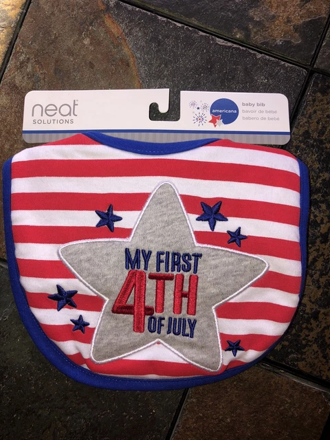 My First 4th Of July Baby Bib Stars Stripes NEW